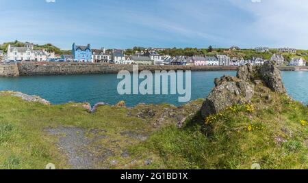 Coastal scenes of Portpatrick a small coastal town and past ferry port on the Dumfries and Galloway peninsula on the west coast of Scotland Stock Photo