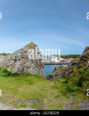 Coastal scenes of Portpatrick a small coastal town and past ferry port on the Dumfries and Galloway peninsula on the west coast of Scotland Stock Photo