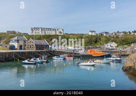 Portpatrick marina at Portpatrick a small coastal town and past ferry port on the Dumfries and Galloway peninsula on the west coast of Scotland Stock Photo