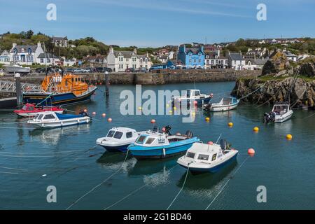 Portpatrick marina at Portpatrick a small coastal town and past ferry port on the Dumfries and Galloway peninsula on the west coast of Scotland Stock Photo