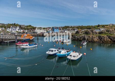 Portpatrick marina at Portpatrick a small coastal town and past ferry port on the Dumfries and Galloway peninsula on the west coast of Scotland Stock Photo