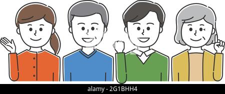 Set of office workers wearing ordinary clothes. Vector illustration isolated on white background. Stock Vector