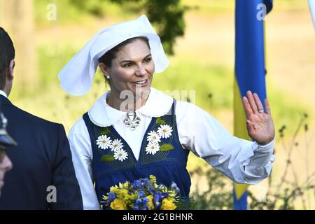 STOCKHOLM 20210606 Crown Princess Victoria attends the tradidional National Day celebrations at the open door museum Skansen tin Stockholm.  Photo: Claudio Bresciani / TT / kod 10090 Stock Photo