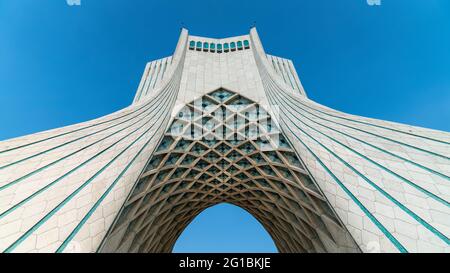 Tehran, Iran - April 2019: Azadi Tower in Azadi square in the Iranian capital Tehran Stock Photo
