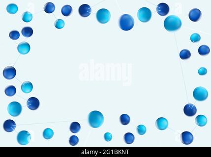 Frame of Connections atoms on white background for the presentations or wallpaper. 3d rendering. Stock Photo