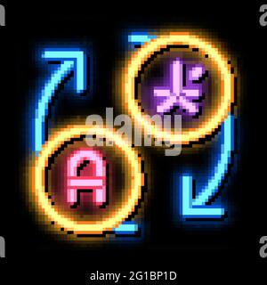 Language Translation Arrows neon glow icon illustration Stock Vector