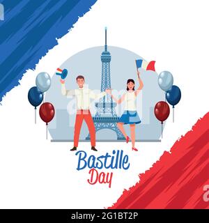 french couple celebrating Stock Vector