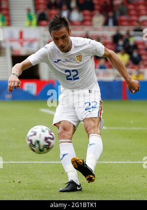Middlesbrough, England, 6th June 2021. Camora of Romania during the International Football Friendly match at the Riverside Stadium, Middlesbrough. Picture credit should read: Darren Staples / Sportimage Stock Photo