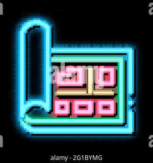 Map Street Plan Cartography neon glow icon illustration Stock Vector