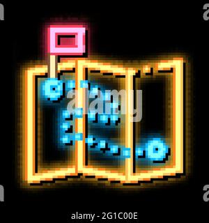 Map Direction Topography neon glow icon illustration Stock Vector