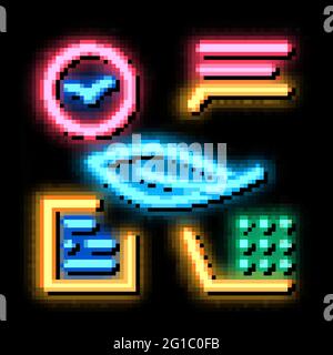 Bird Feather Characteristics neon glow icon illustration Stock Vector