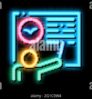 Teacher Talking About Bird neon glow icon illustration Stock Vector