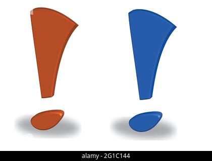 Exclamation mark set - vector - isolated on white background Stock Vector