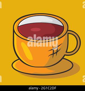 hot chocolate drink vector illustration in flat style Stock Vector