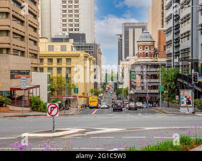 Edward Street in Brisbane CBD. Brisbane, Queensland, Australia. Stock Photo