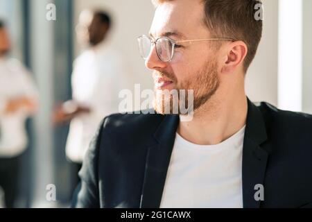 Close-up portrait of male office worker Stock Photo