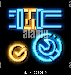 Fixed Pipe Wrench neon glow icon illustration Stock Vector