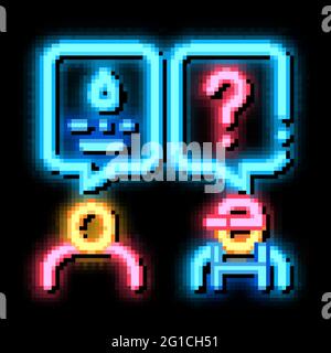 Plumber Discuss neon glow icon illustration Stock Vector