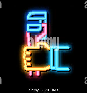 Adjustable Wrench neon glow icon illustration Stock Vector