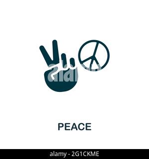 Peace icon. Monochrome simple element from civil rights collection. Creative Peace icon for web design, templates, infographics and more Stock Vector