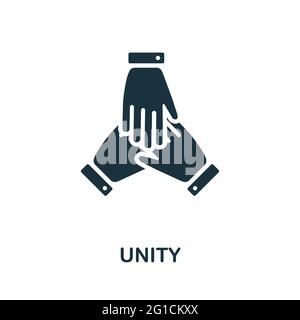 Unity icon. Monochrome simple element from civil rights collection. Creative Unity icon for web design, templates, infographics and more Stock Vector