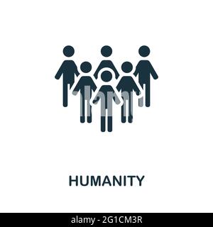 Humanity icon. Monochrome simple element from civil rights collection. Creative Humanity icon for web design, templates, infographics and more Stock Vector