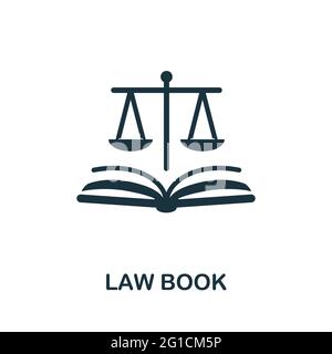 Law Book icon. Monochrome simple element from civil rights collection. Creative Law Book icon for web design, templates, infographics and more Stock Vector