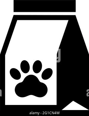 Animal Food Pack, Pet Meal Pack. Flat Vector Icon illustration. Simple black symbol on white background. Animal Food Pack, Pet Meal Pack sign design t Stock Vector