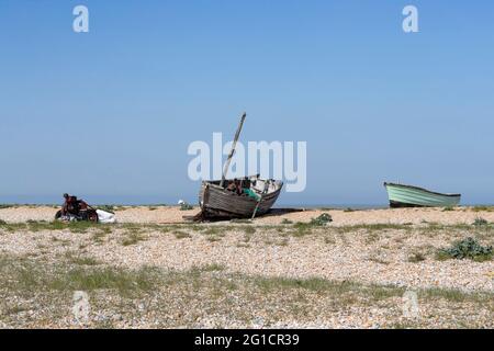 The Carole Ann a abandoned fishing boat beached on the shingle at ...