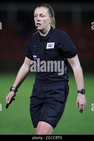 Referee Lisa Benn during the FA Women's Super League match at the SportNation.bet Stadium, Solihull. Picture date: Thursday March 11, 2021. Stock Photo