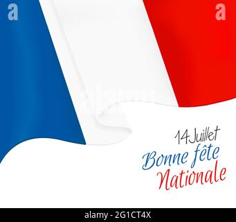 France. 14 july. Independence day card , decorative Bastille day editable background Stock Vector