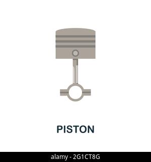 Piston flat icon. Color simple element from car servise collection. Creative Piston icon for web design, templates, infographics and more Stock Vector