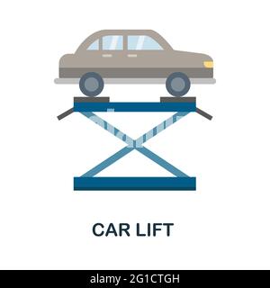 Car Lift flat icon. Color simple element from car servise collection. Creative Car Lift icon for web design, templates, infographics and more Stock Vector