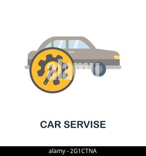Car Servise flat icon. Colored filled simple Car Servise icon for templates, web design and infographics Stock Vector