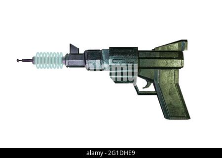 3d rendering of an alien laser gun isolated on white background Stock ...