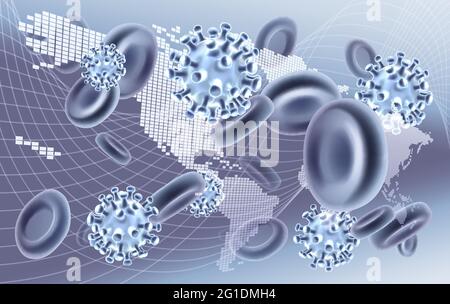 Global Pandemic Virus Map Concept Stock Vector