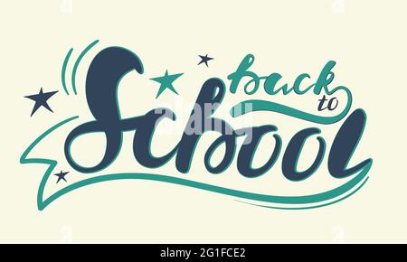 Back to school - lettering calligraphy phrase, handwritten text isolated on  the white background. Fun calligraphy for typography greeting and  invitation card or t-shirt print design. Stock Vector by ©FarbaKolerova  157200864