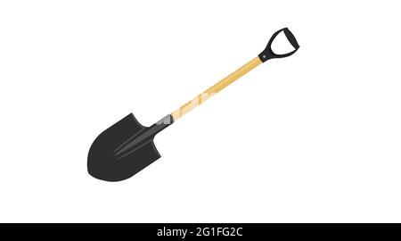 Shovel Illustration. Vector isolated flat illustration of a shovel on a white background Stock Vector