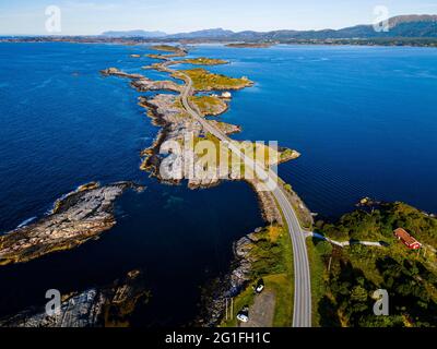 Aerial of the Atlantic Ocean Road, More og Romsdal county, Norway
