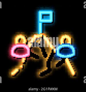 Rock Climb Race neon glow icon illustration Stock Vector