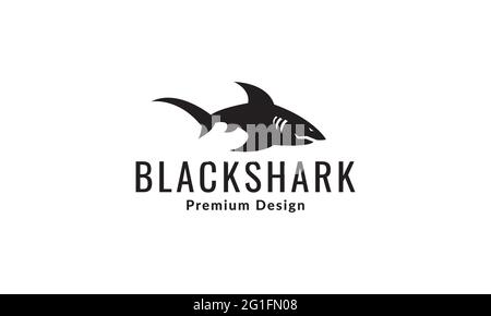 cute silhouette fish shark logo symbol vector icon illustration graphic design Stock Vector