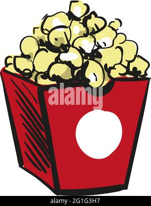 Popcorn vector snack in pack isolated illustration Stock Vector