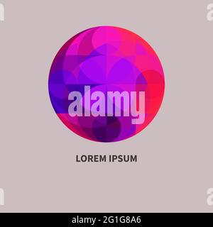 Abstract geometric unique round logo for beauty salon. Vector illustration Stock Vector