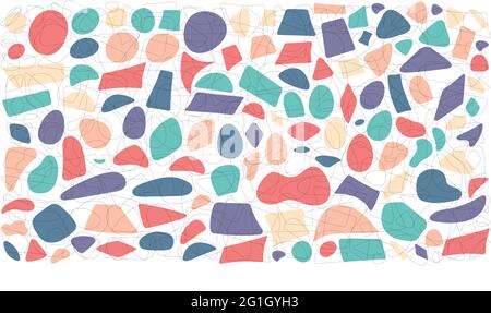 abstract shapes coming together Random shape doodle abstract background pattern Drop of liquid fluid Pebble stone silhouette Ink stain irregular shape Stock Vector