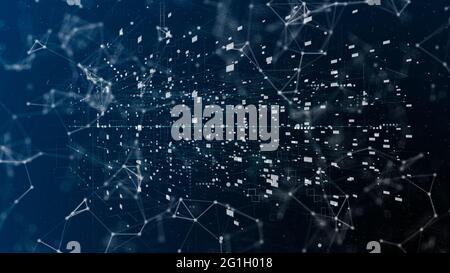 complex big data and world wide connection, abstract illustration of matrix internet and big data Stock Photo