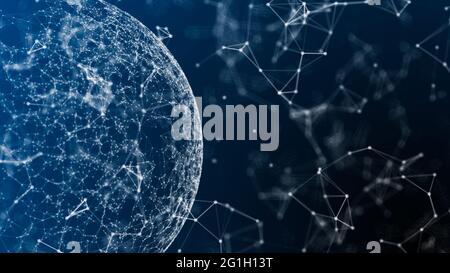 complex big data and world wide connection, abstract illustration of matrix internet and big data Stock Photo