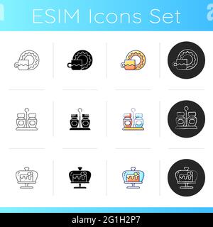 Trendy tableware icons set Stock Vector
