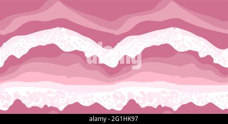 Original summer wave pattern. Ocean, sea. Sea foam pattern. Ocean seamless pattern. Summer textile and fabric design. Trendy pink. Stock Vector