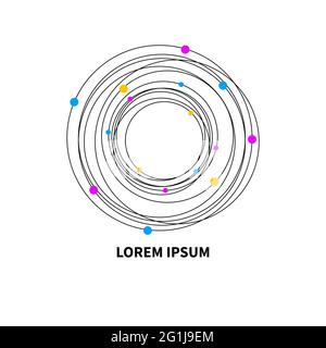 Networking icon. Space, orbits and planets symbol. Abstract business logo. Stock Vector
