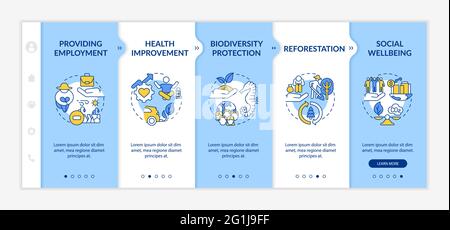 Carbon offsetting advantages onboarding vector template Stock Vector